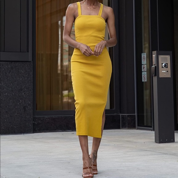 The Drop Women's Citronelle Strappy Rib Midi Dress by @signedblake - Picture 1 of 4